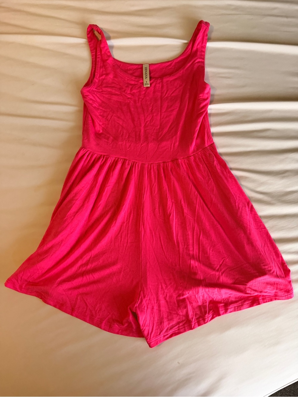 Zenana Outfitters Hot Pink Sleeveless Romper